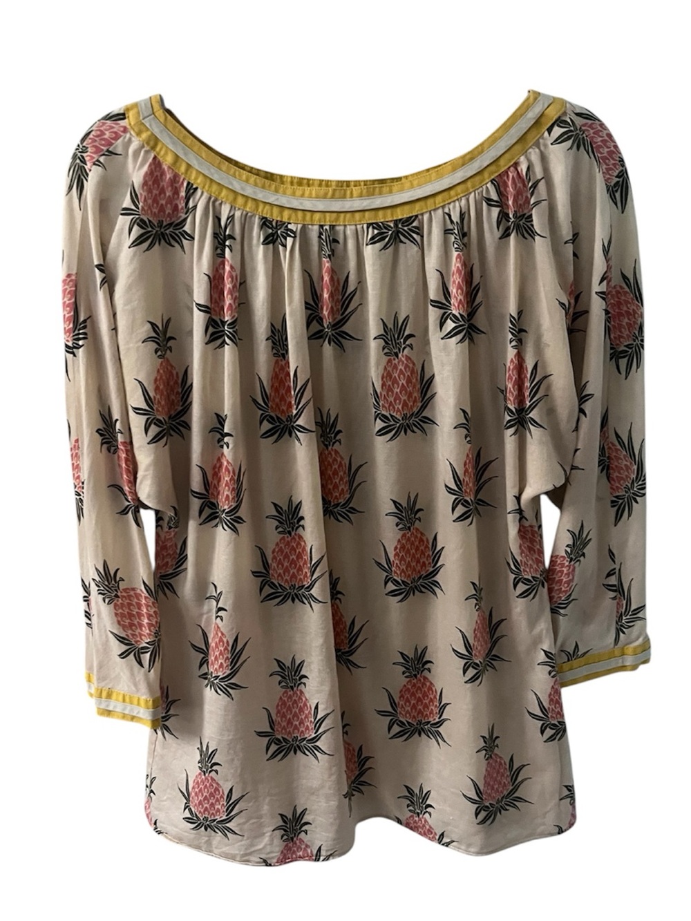 LL Bean Signature Women’s Pineapple Print Top in Cream